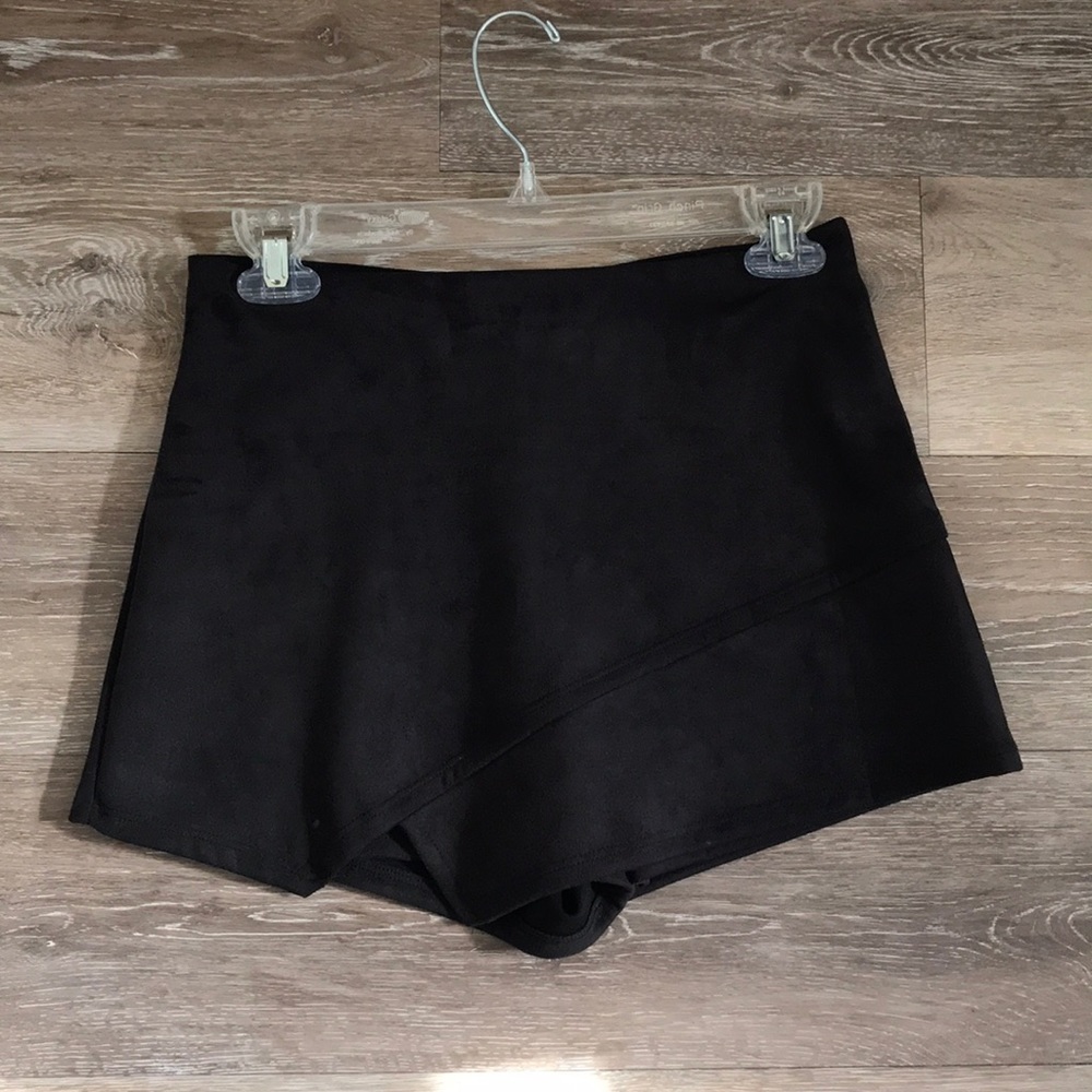 Black mini skort skirt